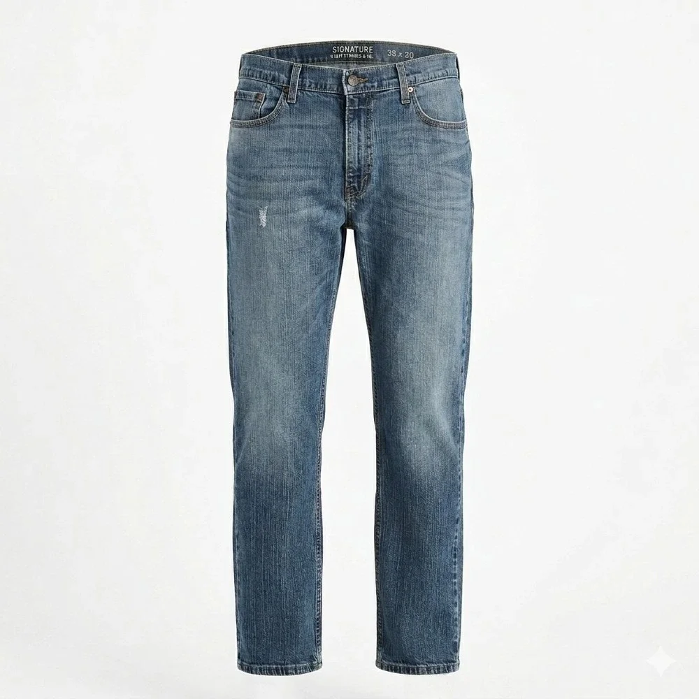 Signature by Levi Strauss & Co. Men's Straight Fit Jeans Size 38x32 Medium‎ Wash